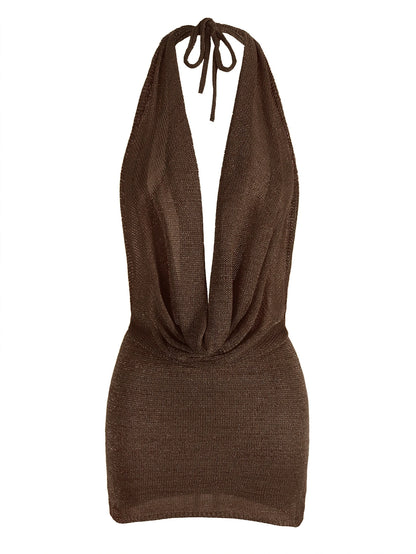 Vestido de manga corta con escote en V