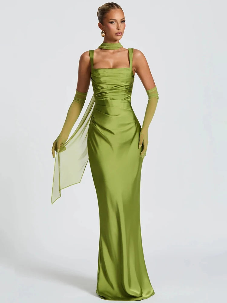 Vestido largo sin espalda ni brazos