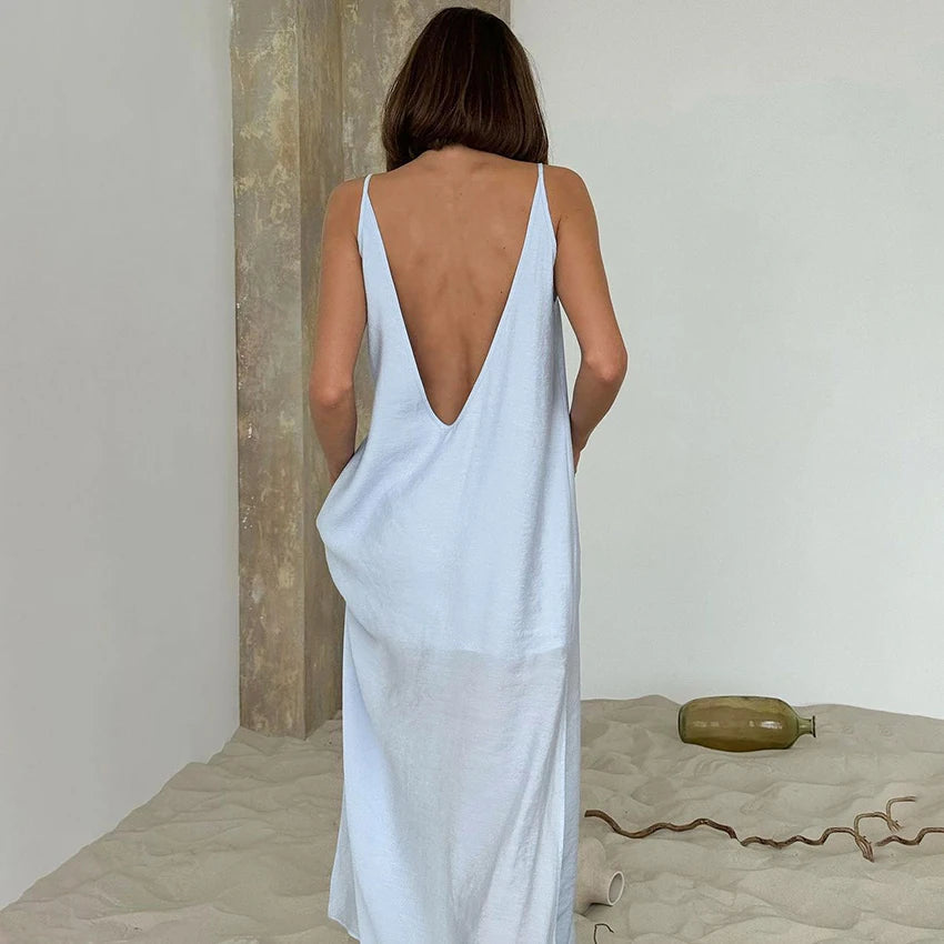 Vestido largo sin espalda