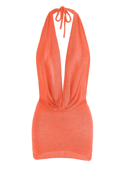 Vestido de manga corta con escote en V
