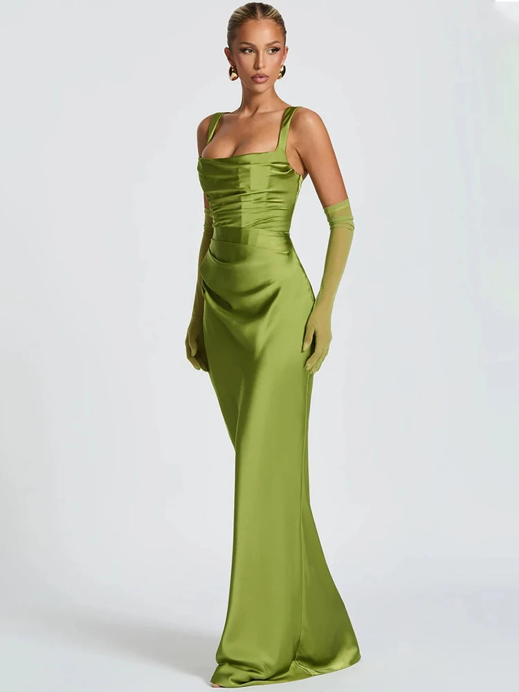 Vestido largo sin espalda ni brazos