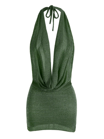 Vestido de manga corta con escote en V