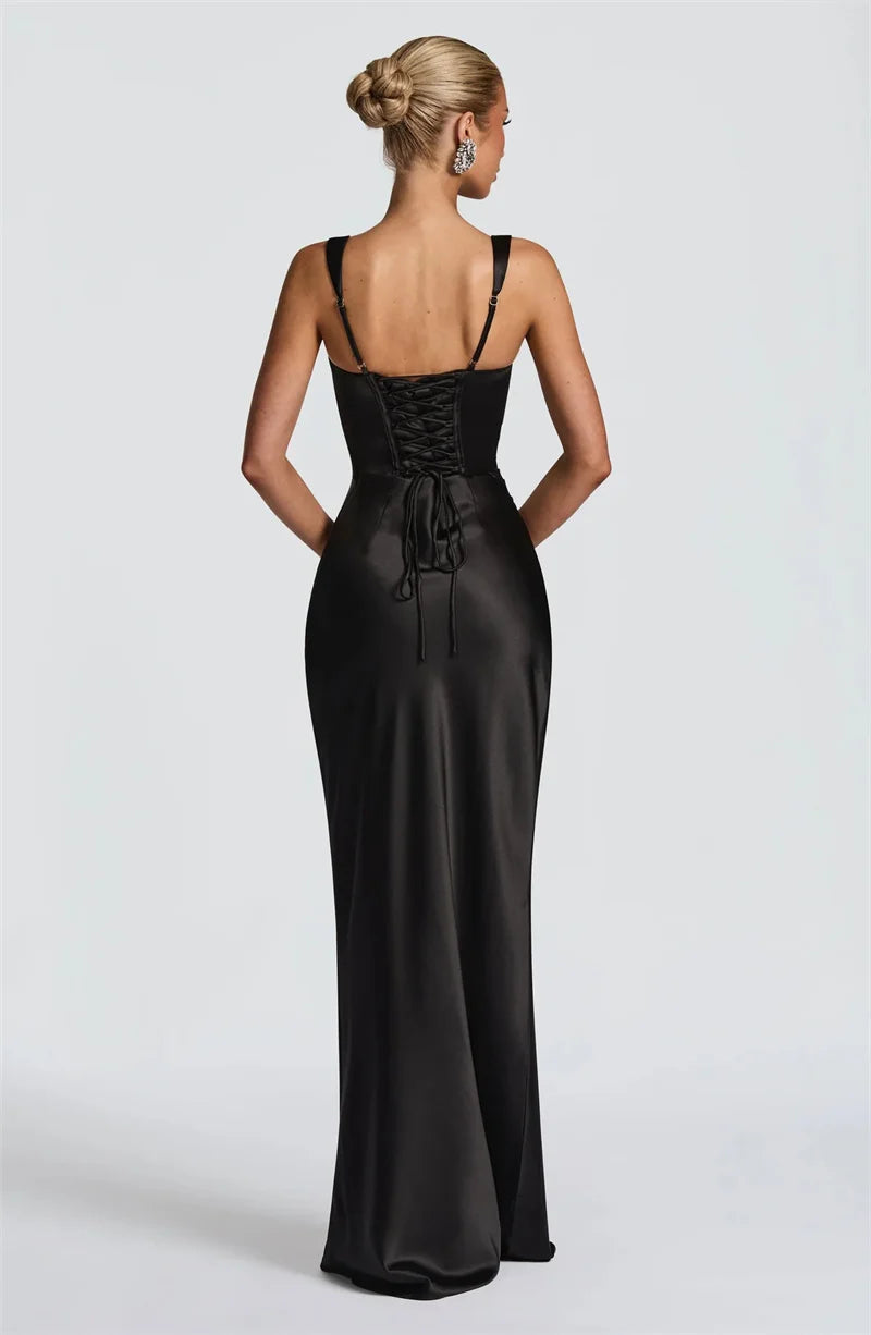 Vestido largo sin espalda ni brazos