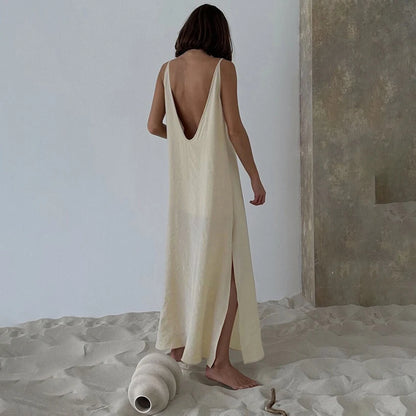 Vestido largo sin espalda