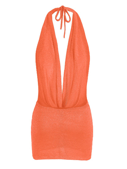 Vestido de manga corta con escote en V