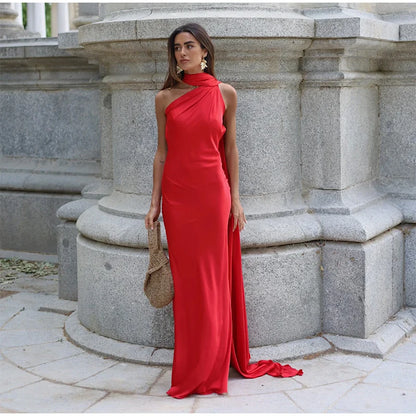 Vestido largo sin espalda ni brazos