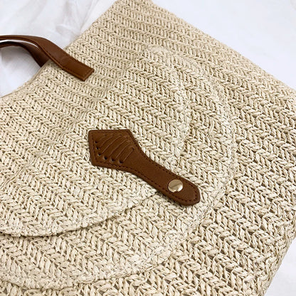 Bolso de paja de playa de verano
