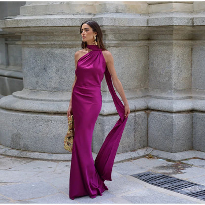 Vestido largo sin espalda ni brazos