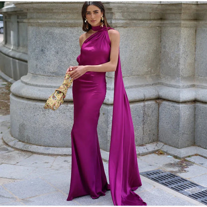 Vestido largo sin espalda ni brazos