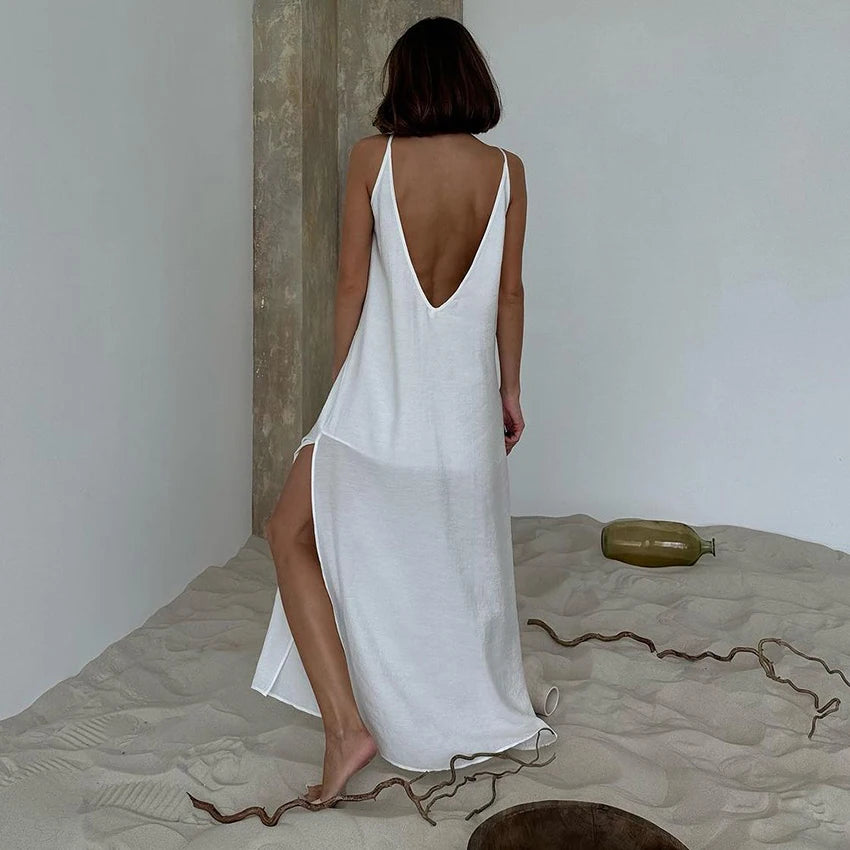Vestido largo sin espalda