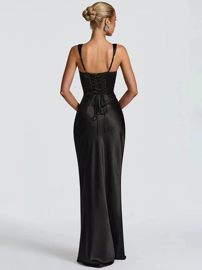 Vestido largo sin espalda ni brazos